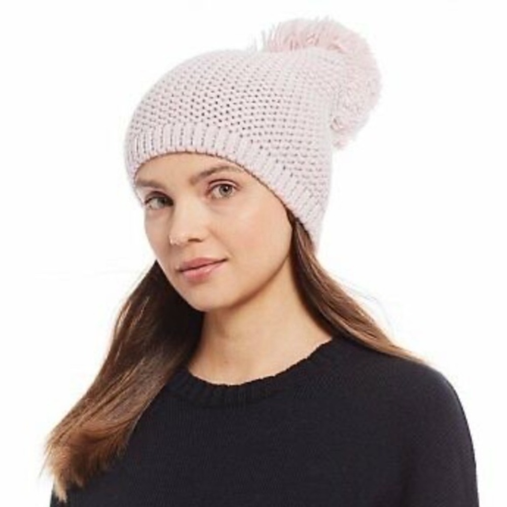 Brand New  UGG Chunky Knit  Pink Pom-Pom Beanie